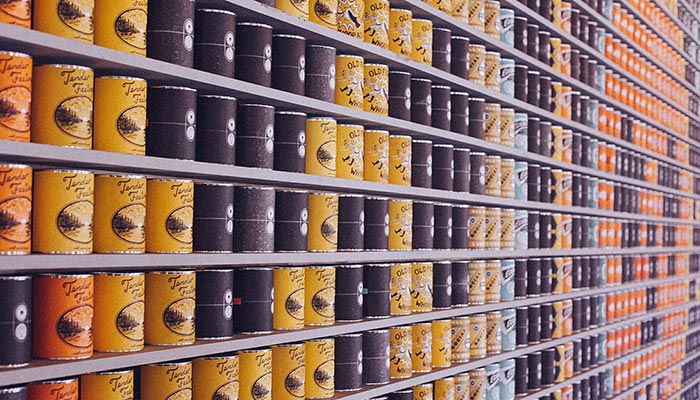 packages on the shelf